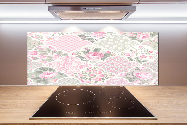 Kitchen splashback Roses and ornaments