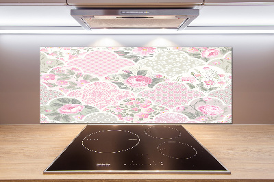 Kitchen splashback Roses and ornaments