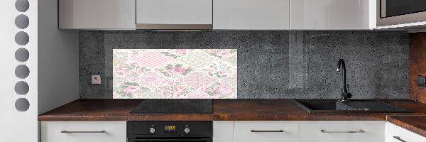 Kitchen splashback Roses and ornaments