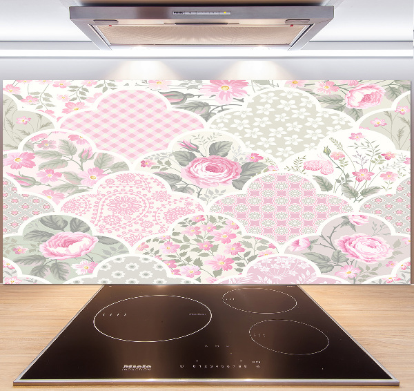 Kitchen splashback Roses and ornaments