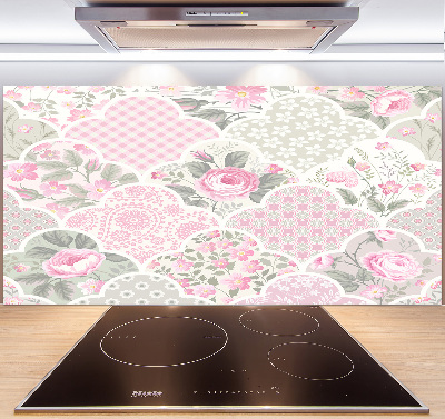 Kitchen splashback Roses and ornaments