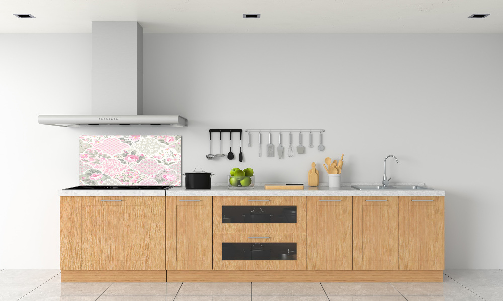 Kitchen splashback Roses and ornaments