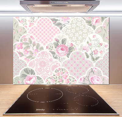 Kitchen splashback Roses and ornaments