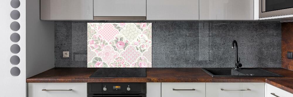 Kitchen splashback Roses and ornaments