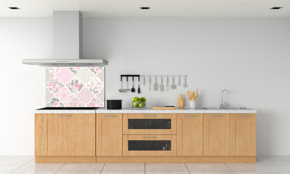 Kitchen splashback Roses and ornaments