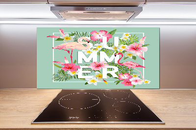 Cooker splashback Holidays and flamingos