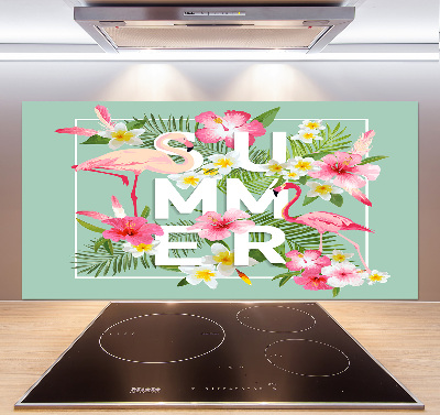 Cooker splashback Holidays and flamingos