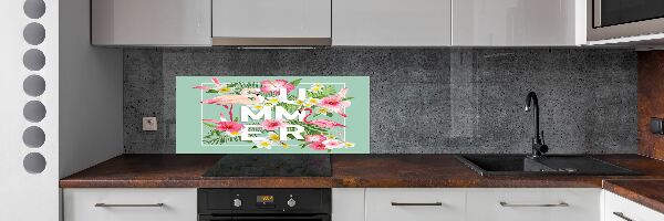 Cooker splashback Holidays and flamingos