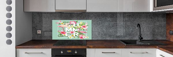 Cooker splashback Holidays and flamingos