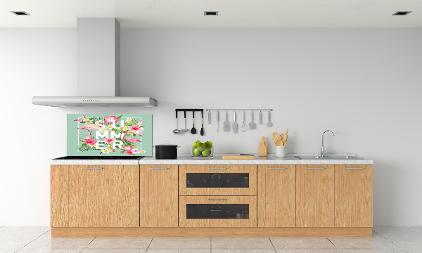 Cooker splashback Holidays and flamingos