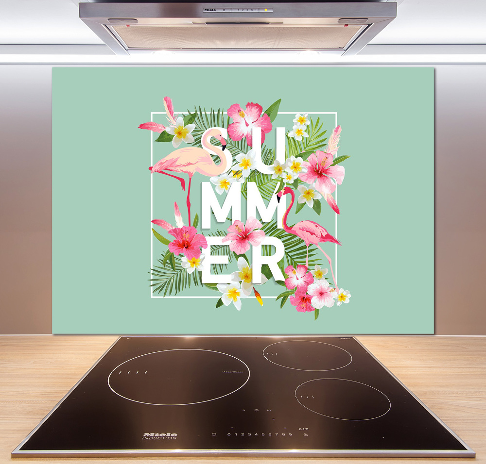 Cooker splashback Holidays and flamingos