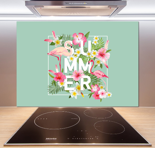 Cooker splashback Holidays and flamingos