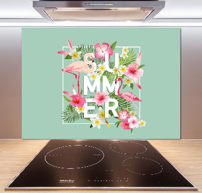 Cooker splashback Holidays and flamingos