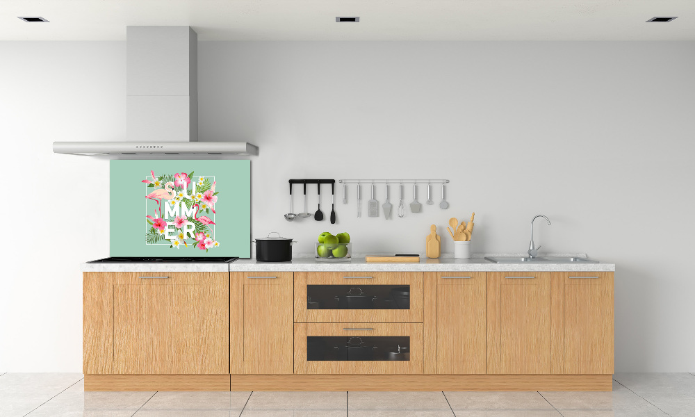 Cooker splashback Holidays and flamingos