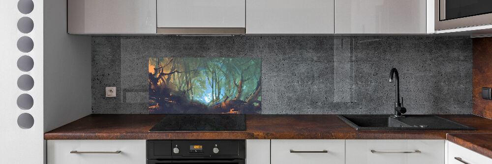 Kitchen splashback Mystical forest