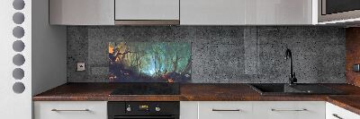 Kitchen splashback Mystical forest