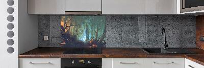 Kitchen splashback Mystical forest