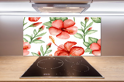 Kitchen splashback Tropical flowers