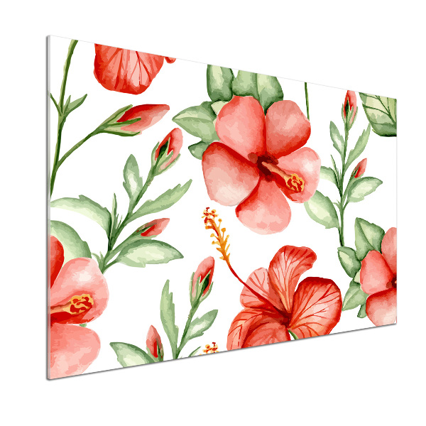 Kitchen splashback Tropical flowers