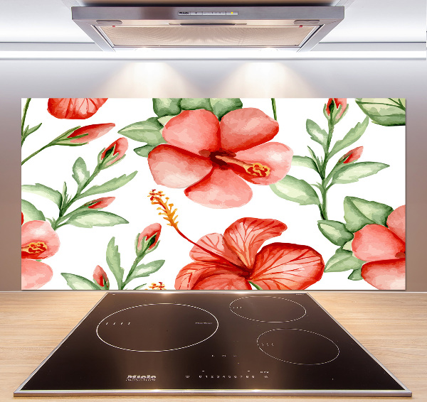 Kitchen splashback Tropical flowers