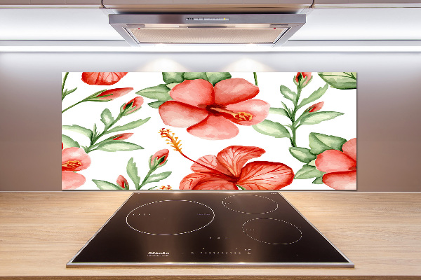 Kitchen splashback Tropical flowers