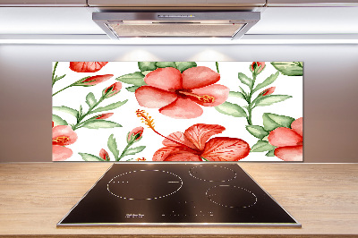 Kitchen splashback Tropical flowers