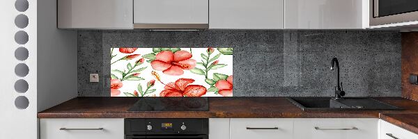 Kitchen splashback Tropical flowers