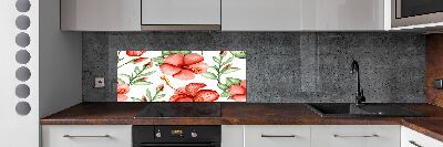 Kitchen splashback Tropical flowers