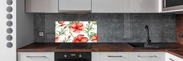 Kitchen splashback Tropical flowers