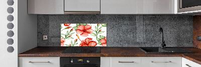 Kitchen splashback Tropical flowers