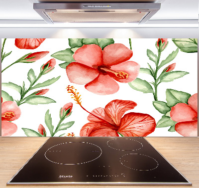 Kitchen splashback Tropical flowers