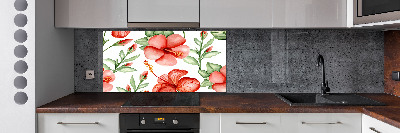 Kitchen splashback Tropical flowers