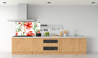 Kitchen splashback Tropical flowers