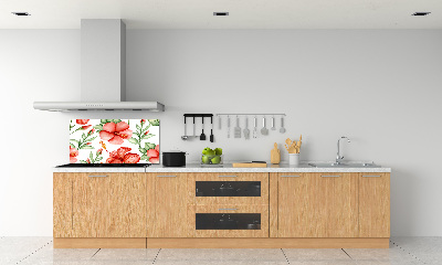 Kitchen splashback Tropical flowers