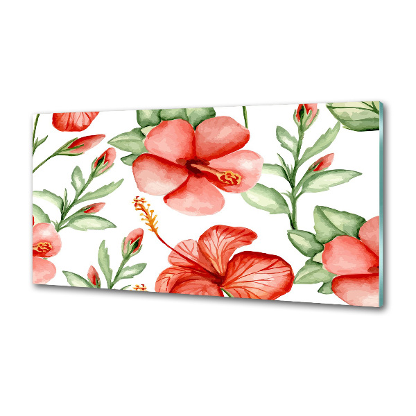 Kitchen splashback Tropical flowers