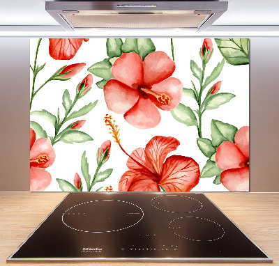 Kitchen splashback Tropical flowers