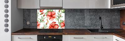 Kitchen splashback Tropical flowers