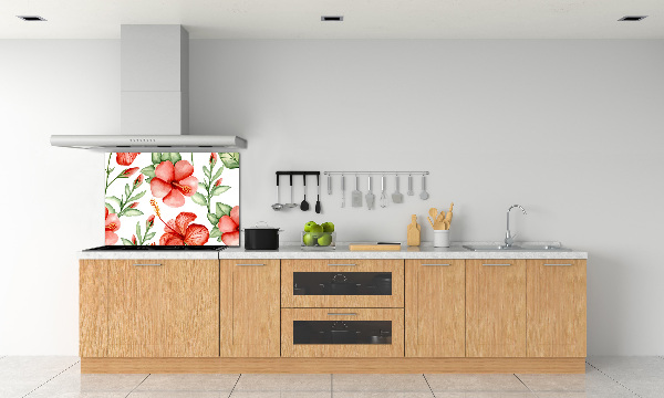 Kitchen splashback Tropical flowers