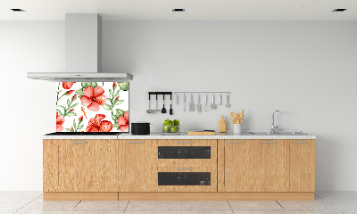 Kitchen splashback Tropical flowers