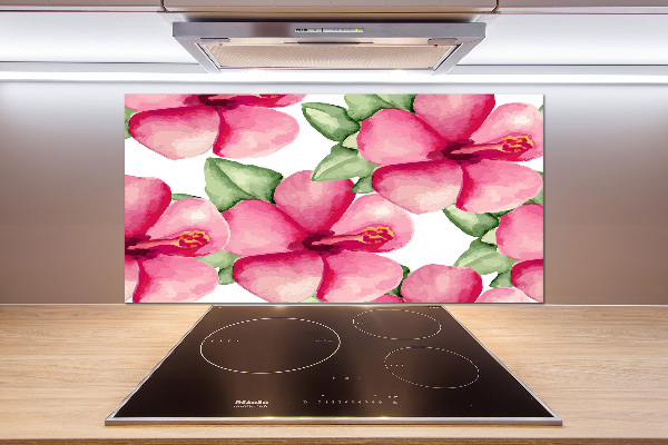 Kitchen splashback Tropical flowers