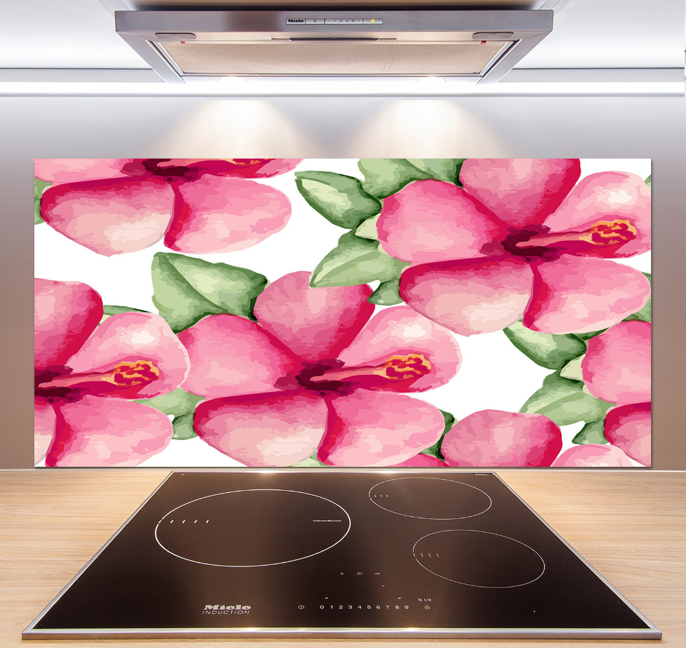 Kitchen splashback Tropical flowers