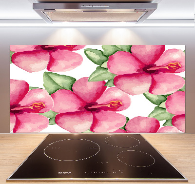 Kitchen splashback Tropical flowers