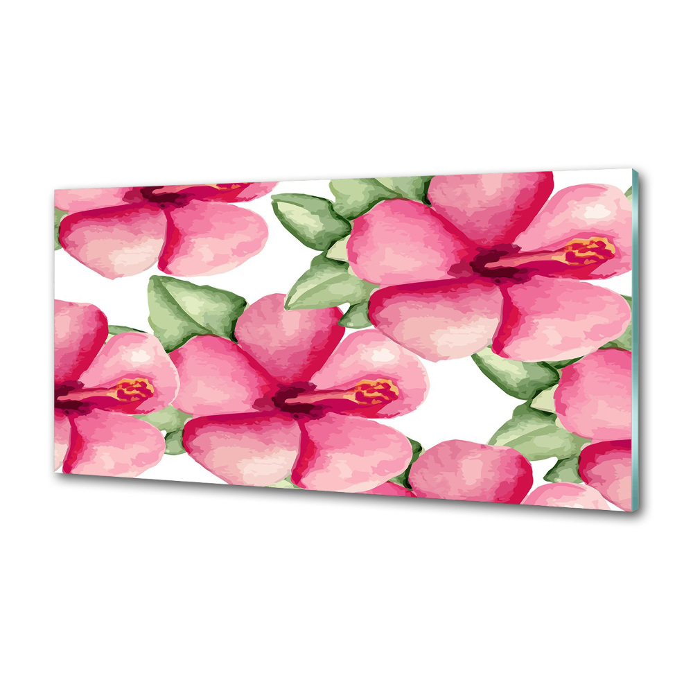 Kitchen splashback Tropical flowers