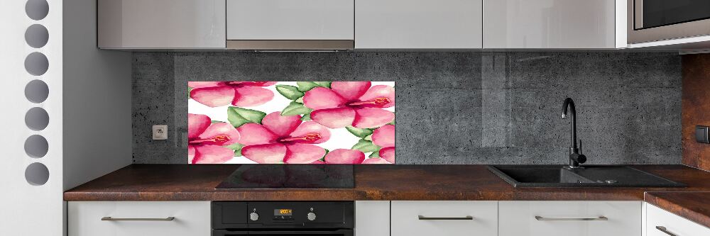 Kitchen splashback Tropical flowers