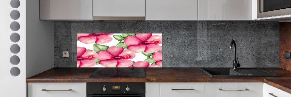 Kitchen splashback Tropical flowers