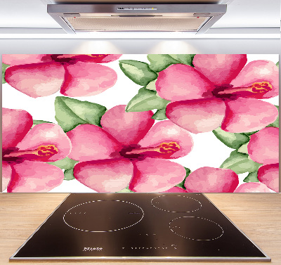 Kitchen splashback Tropical flowers