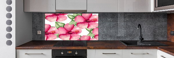 Kitchen splashback Tropical flowers