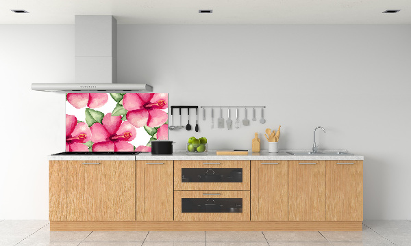 Kitchen splashback Tropical flowers