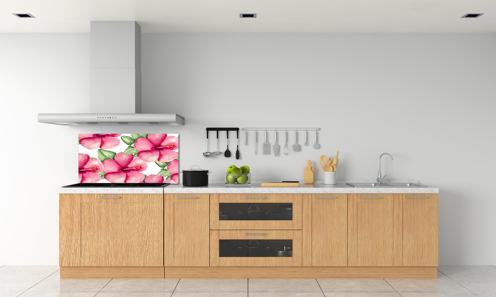 Kitchen splashback Tropical flowers