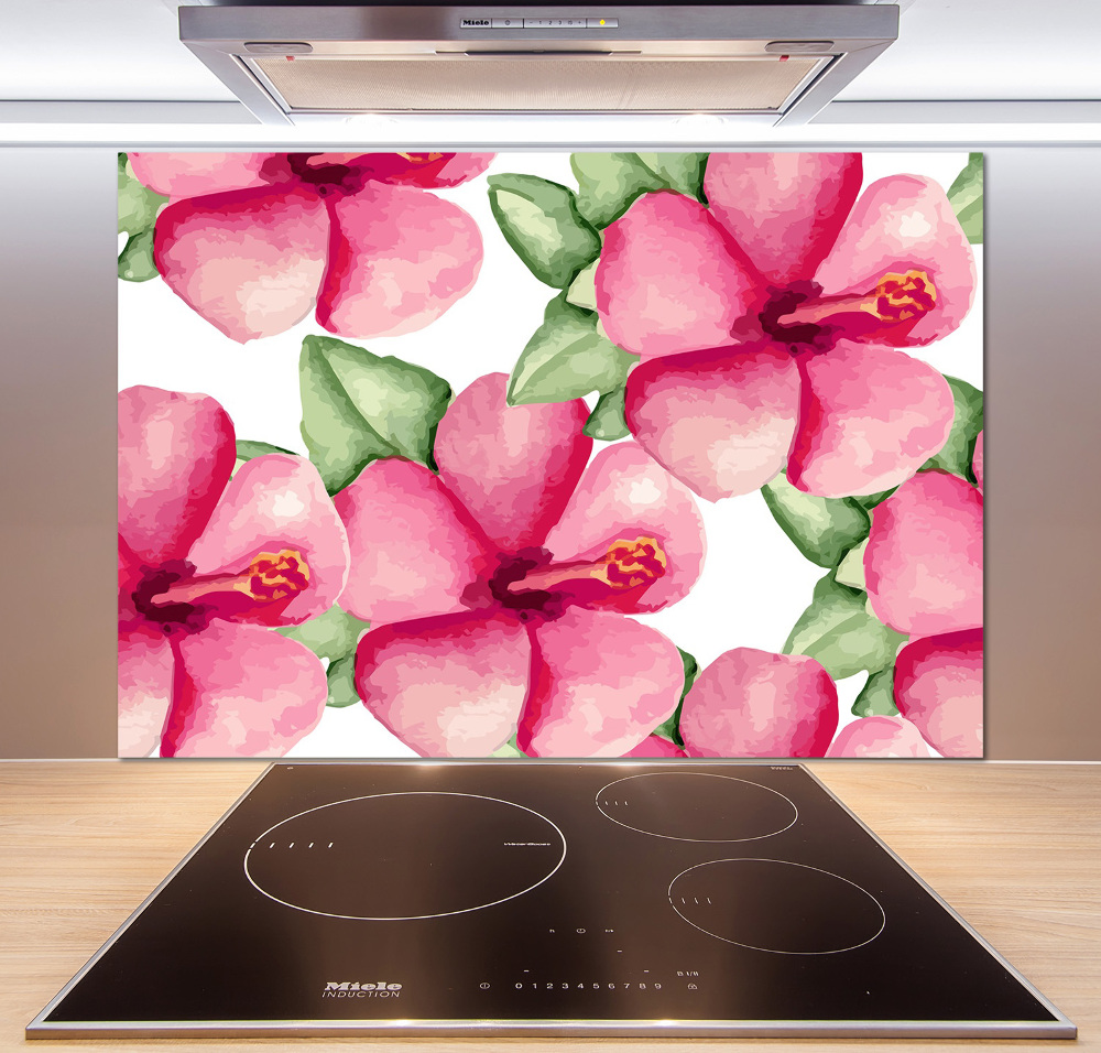 Kitchen splashback Tropical flowers